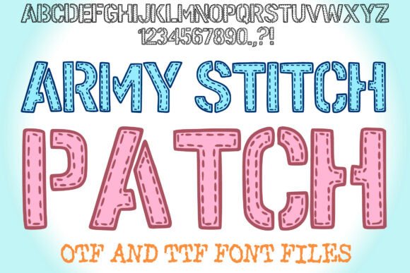 Army Stitch Patch: A Bold and Versatile Display Font