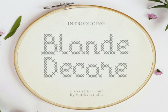 Blonde Decore: A Charming Cross Stitch Font for Eye-Catching Campaigns