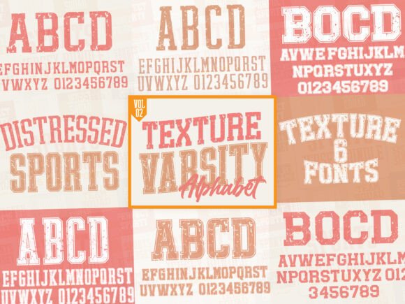 Texture Varsity Alphabet: A Bold Display Font for Impactful Branding