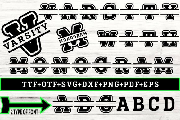Varsity with Monogram: A Bold Font for Eye-Catching Campaigns